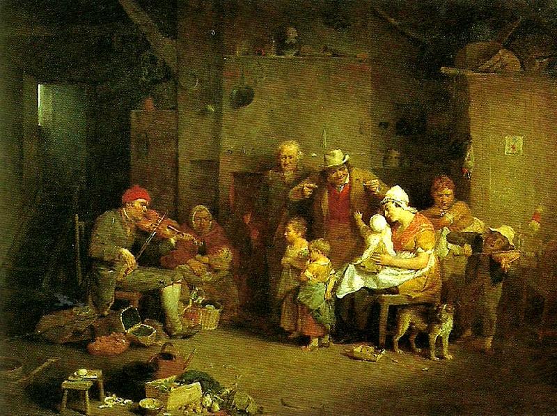 Sir David Wilkie the blind fiddler oil painting picture